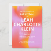 Kühnes Gradient Lavendel Orange Bat Mitzvah Einladung (Vorderseite)