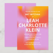 Kühnes Gradient Lavendel Orange Bat Mitzvah Einladung (Vorne/Hinten)