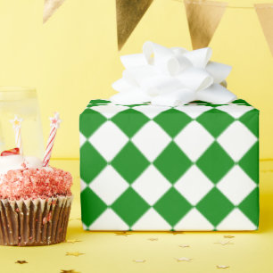 Kühnes Grün-Weiß-Chevron-Muster Klassiker Geschenkpapier