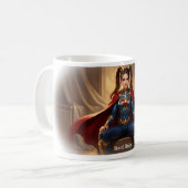 Kühnes Heldinnen-Design auf großem Mug Kaffeetasse (Vorderseite Links)