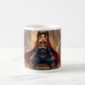 Kühnes Heldinnen-Design auf großem Mug Kaffeetasse (Mittel)