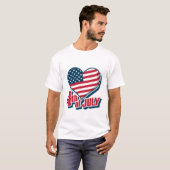 Kühnes Herz 4. Juli American Flag T - Shirt | USA (Vorne ganz)