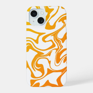 Kühnes iPhone-Case mit orangefarbener Marmortextur iPhone 15 Hülle