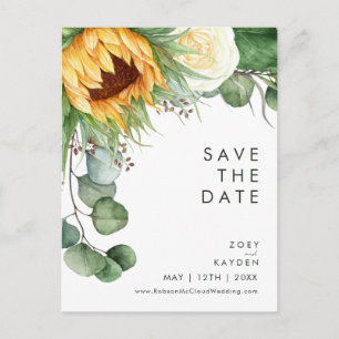 Kühnes Land Sonnenblume   Save The Date Postkarte