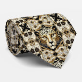 Kühnes Leopard-Tie | Männliche Herrenmode Krawatte (Gerollt)