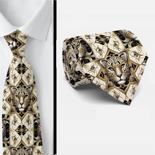 Kühnes Leopard-Tuch | Männliche Herrenmode Krawatte