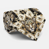 Kühnes Leopard-Tuch | Männliche Herrenmode Krawatte (Gerollt)