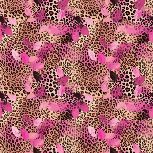Kühnes Magenta Wasserfarbe Leopard Custom Decke