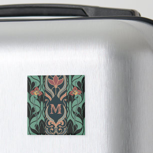 Kühnes Maximalistisches Art Nouveau Monogramm Magnet