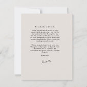 Kühnes modernes Ein-Foto-Abschluss Dankeskarte (Rückseite)