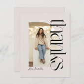 Kühnes modernes Ein-Foto-Abschluss Dankeskarte (Vorne/Hinten)