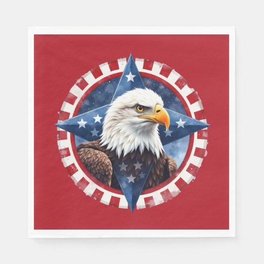 Kühnes patriotisches Adler-Emblem Serviette (Vorderseite)
