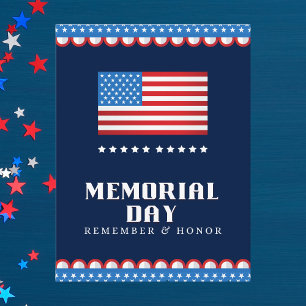 Kühnes Patriotisches Amerikanisches Flaggen-Gedenk Postkarte