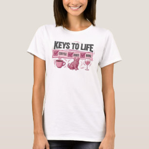 Kühnes Pink COFFEE DANN WEIN Art Design T-Shirt