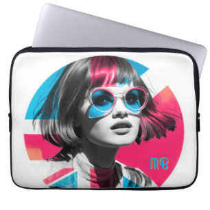 Kühnes Pop-Art Cool Girl Retro Moderner Britischer Laptopschutzhülle