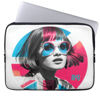 Kühnes Pop-Art Cool Girl Retro Moderner Britischer Laptopschutzhülle