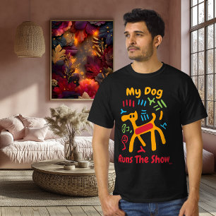 Kühnes Pop-Art-Hund-Grafik-T-Shirt T-Shirt