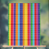 Kühnes Regenbogenraster-Muster Modernes Kunstposte Acrylschild (Neutral)