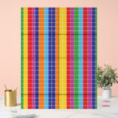 Kühnes Regenbogenraster-Muster Modernes Kunstposte Acrylschild (Hochzeit)