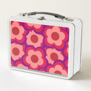 Kühnes Retro-Hippie-Blumenmuster Metall Brotdose