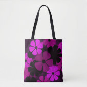Kühnes rosa Art Deco-Blumenmuster Tasche (Vorderseite)