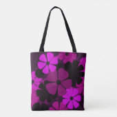 Kühnes rosa Art Deco-Blumenmuster Tasche (Rückseite)