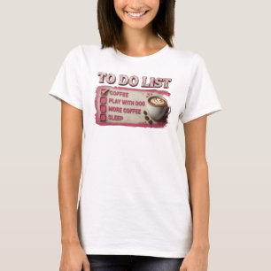 Kühnes Rosa KAFEE MIT DEM HUND SPIELEN Künstlerisc T-Shirt