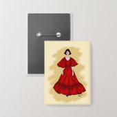 Kühnes rotes Design mit kontrastierendem Schuhdeta Button (Vorderseite/Rückseite)