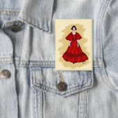 Kühnes rotes Design mit kontrastierendem Schuhdeta Button (Insitu)