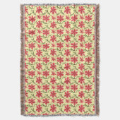 Kühnes rotes florales nahtloses Muster Decke (Vorderseite Vertikal)