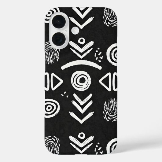 Kühnes Schlammtuch – Schwarz-Weiß-Muster Case-Mate iPhone Hülle (Rückseite)
