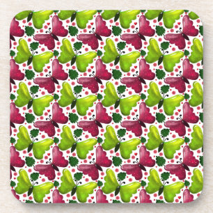 Kühnes Schmetterlings-Blumenmuster mit Herzen Getränkeuntersetzer