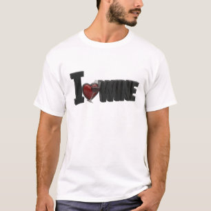 Kühnes Schwarz I LOVEW WINE Statement-Design T-Shirt