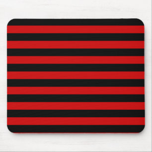 Kühnes Schwarz-Rot-Gestreift Muster Mousepad