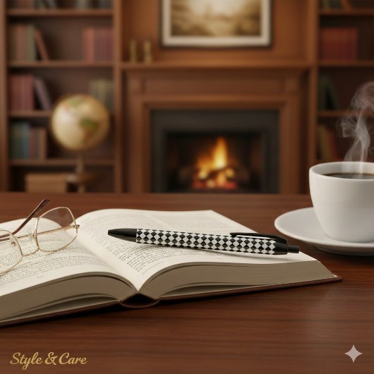 Kühnes Schwarz-Weiß-Chevron-Muster Klassisch Kugelschreiber