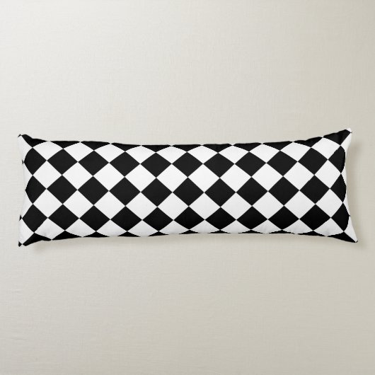 Kühnes Schwarz-Weiß-Chevron-Muster Klassisch Seitenschläferkissen (Rückseite)