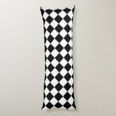 Kühnes Schwarz-Weiß-Chevron-Muster Klassisch Seitenschläferkissen (Rückseite (Vertikal))