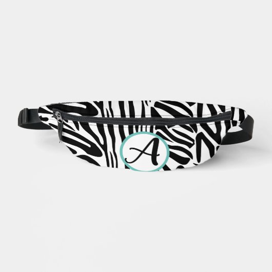 Kühnes Schwarz-Weiß-Zebramuster Bauchtasche (Vorderseite)