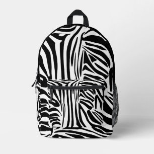 Kühnes Schwarz-Weiß-Zebramuster Bedruckter Rucksack