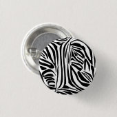 Kühnes Schwarz-Weiß-Zebramuster Button (Vorne & Hinten)