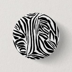 Kühnes Schwarz-Weiß-Zebramuster Button