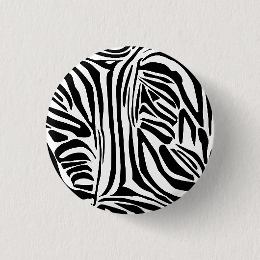 Kühnes Schwarz-Weiß-Zebramuster Button (Vorderseite)