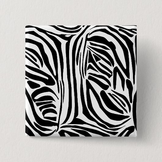 Kühnes Schwarz-Weiß-Zebramuster Button (Vorderseite)
