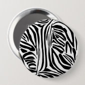 Kühnes Schwarz-Weiß-Zebramuster Button (Vorne & Hinten)