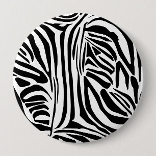 Kühnes Schwarz-Weiß-Zebramuster Button