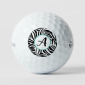 Kühnes Schwarz-Weiß-Zebramuster Golfball (Vorderseite)