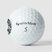 Kühnes Schwarz-Weiß-Zebramuster Golfball (Logo)