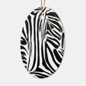Kühnes Schwarz-Weiß-Zebramuster Keramik Ornament (Links)