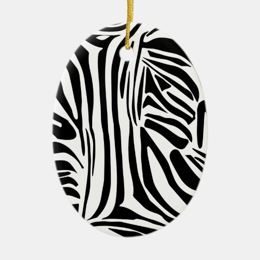 Kühnes Schwarz-Weiß-Zebramuster Keramik Ornament (Vorne)