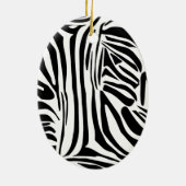 Kühnes Schwarz-Weiß-Zebramuster Keramik Ornament (Hinten)